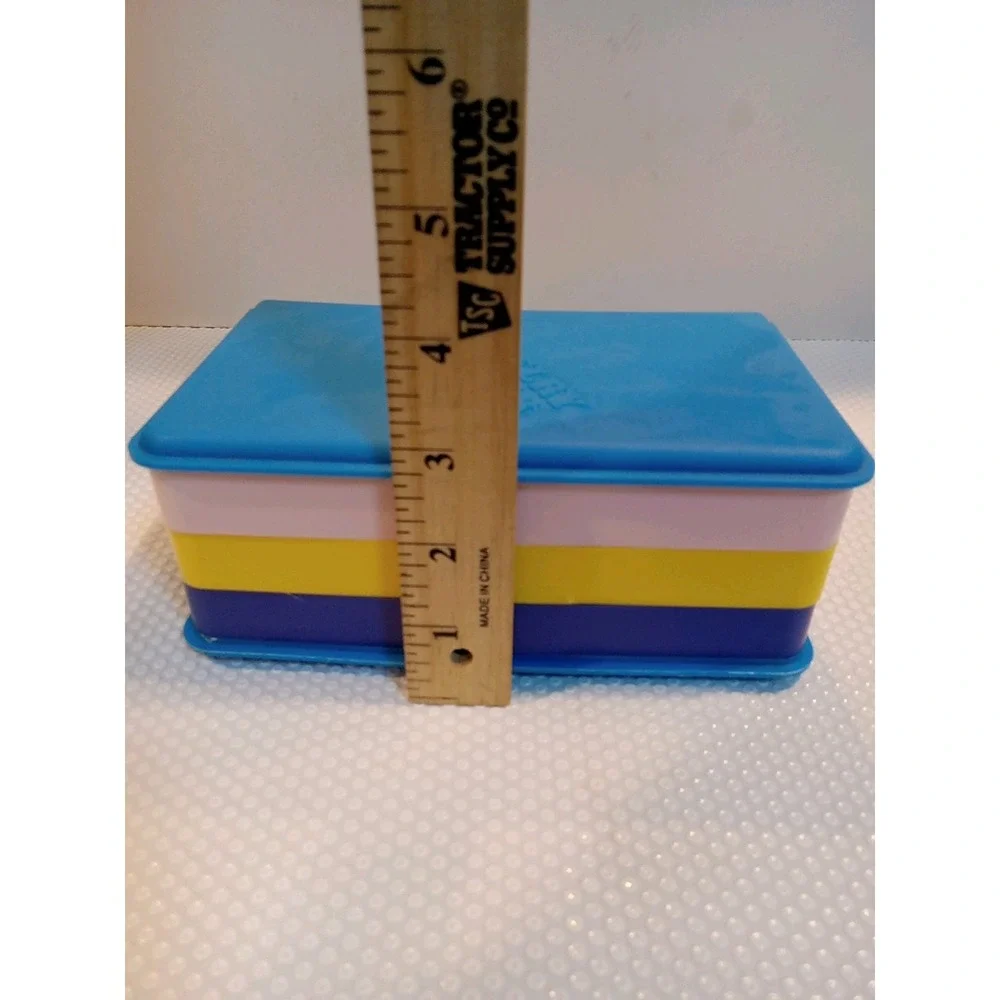 Vintage Emson 1988 Plastic Jewelry Keeper Compartment‎ Colorful Storage Box